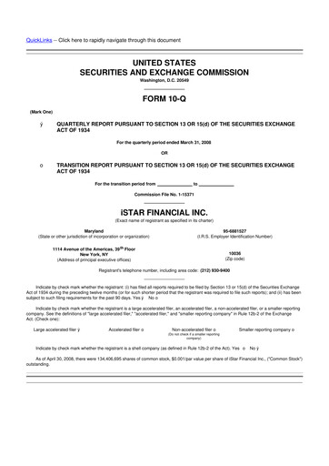 Thumbnail Safehold
 10-Q Quarterly Report FY 