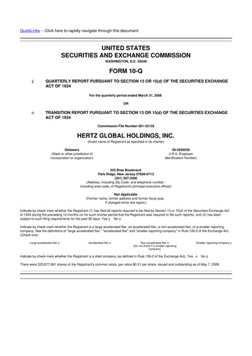 Thumbnail Herc Holdings
 10-Q Quarterly Report FY 