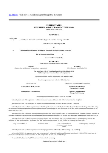 Thumbnail AAR 10-K Annual Report 