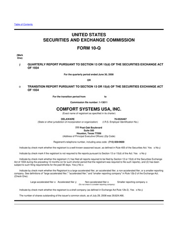 Thumbnail Comfort Systems USA 10-Q Quarterly Report FY 