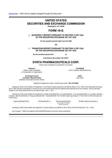 Thumbnail Madrigal Pharmaceuticals
 10-Q Quarterly Report FY 