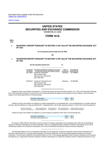 Vorschaubild Huntsman Corporation
 10-Q Quartalsbericht  