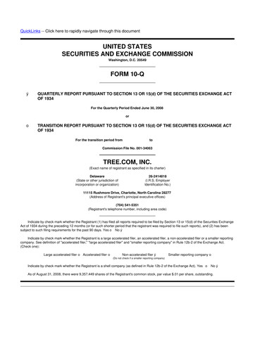Miniature LendingTree 10-Q Rapport trimestriel  