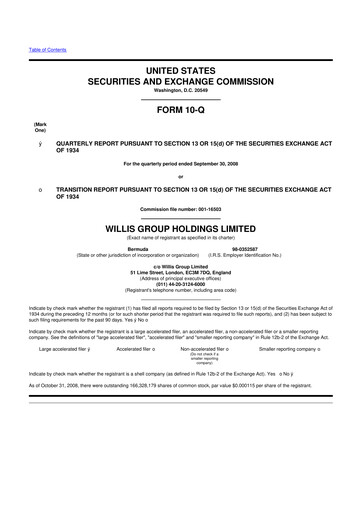 Thumbnail Willis Towers Watson  10-Q Quarterly Report FY 