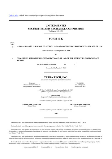 Thumbnail Tetra Tech
 10-K Annual Report 