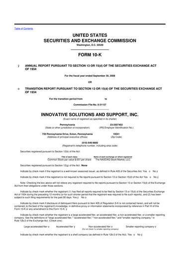 Thumbnail Innovative Solutions and Support 10-K Annual Report 