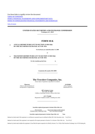 Thumbnail The Travelers Companies 10-K Annual Report 