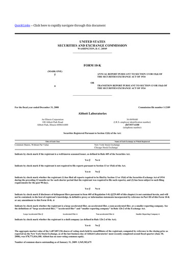 Thumbnail Abbott Laboratories 10-K Annual Report 
