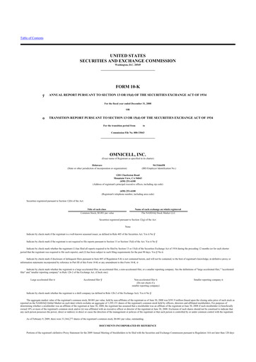 Thumbnail Omnicell
 10-K Annual Report 