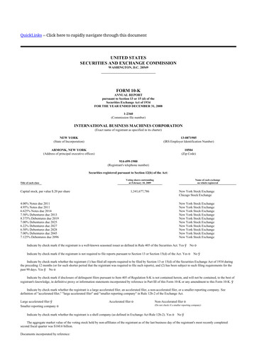 Thumbnail IBM 10-K Annual Report 