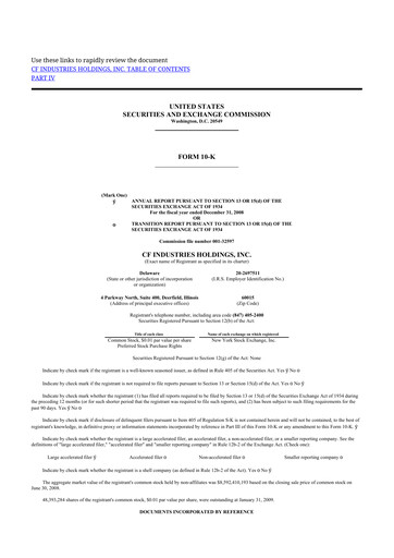 Thumbnail CF Industries
 10-K Annual Report 