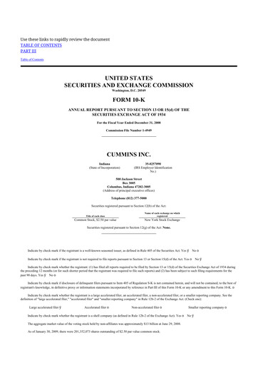 Thumbnail Cummins
 10-K Annual Report 