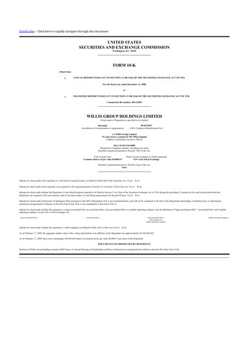 Miniature Willis Towers Watson  10-K Rapport annuel 