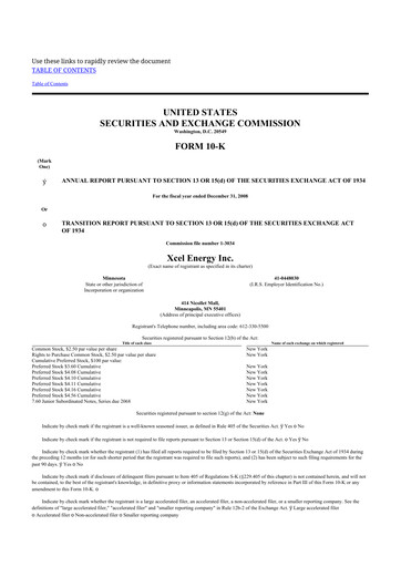 Thumbnail Xcel Energy 10-K Annual Report 