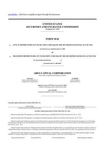 Thumbnail Ares Capital
 10-K Annual Report 