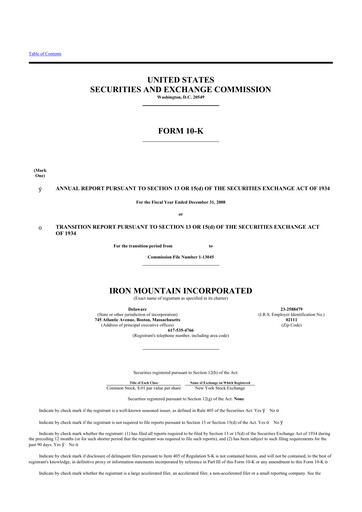 Thumbnail Iron Mountain 10-K Annual Report 