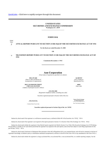 Thumbnail Aon 10-K Annual Report 