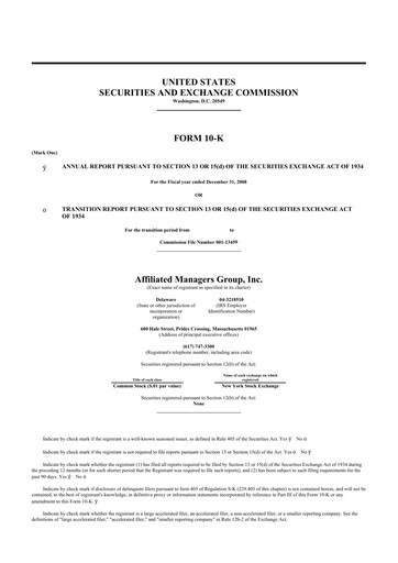 Thumbnail Affiliated Managers Group 10-K Annual Report 