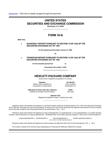 Miniature HP 10-Q Rapport trimestriel  