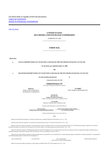 Thumbnail Global Partners LP 10-K Annual Report 