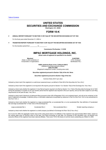 Thumbnail Impac Mortgage Holdings 10-K Annual Report 