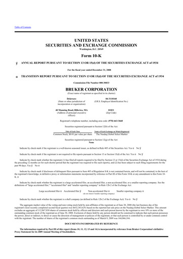 Thumbnail Bruker 10-K Annual Report 