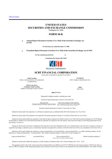 Thumbnail South State Corp 10-K Annual Report 