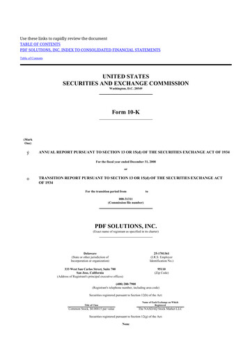 Thumbnail PDF Solutions 10-K Annual Report 