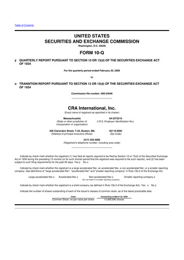 Vorschaubild CRA International
 10-Q Quartalsbericht  