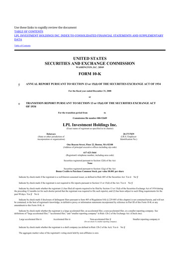 Thumbnail LPL Financial
 10-K Annual Report 