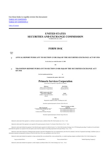 Thumbnail Primoris Services Corporation
 10-K Annual Report 