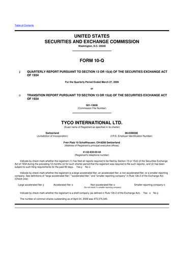 Miniature Johnson Controls
 10-Q Rapport trimestriel  