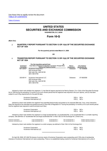 Vorschaubild Huntsman Corporation
 10-Q Quartalsbericht  
