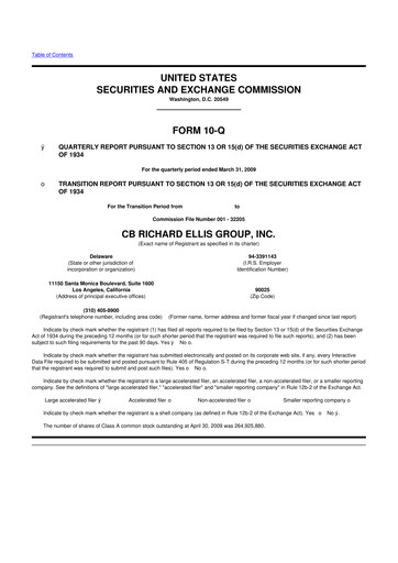 Miniature CBRE Group
 10-Q Rapport trimestriel  