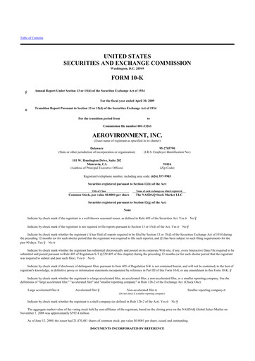 Thumbnail AeroVironment 10-K Annual Report 