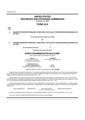 Thumbnail Madrigal Pharmaceuticals
 10-Q Quarterly Report FY 