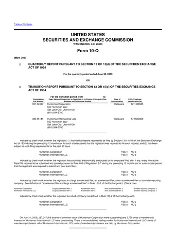 Vorschaubild Huntsman Corporation
 10-Q Quartalsbericht  