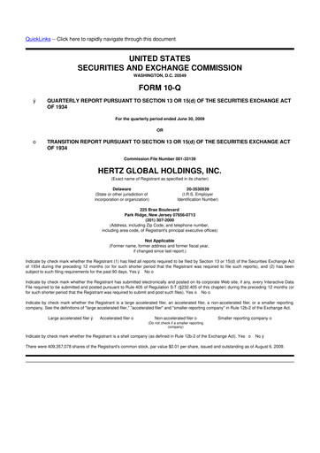 Thumbnail Herc Holdings
 10-Q Quarterly Report FY 