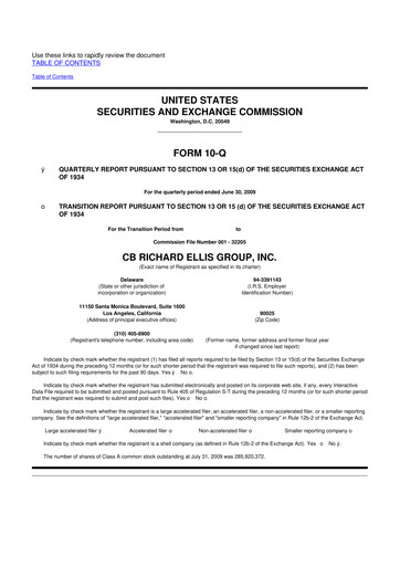 Miniature CBRE Group
 10-Q Rapport trimestriel  