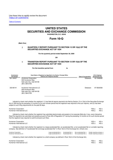 Vorschaubild Huntsman Corporation
 10-Q Quartalsbericht  