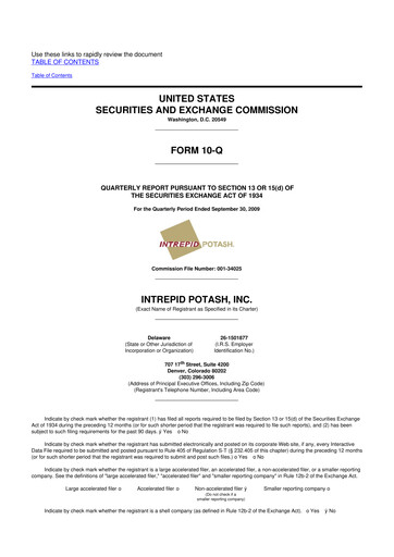 Thumbnail Intrepid Potash
 10-Q Quarterly Report FY 