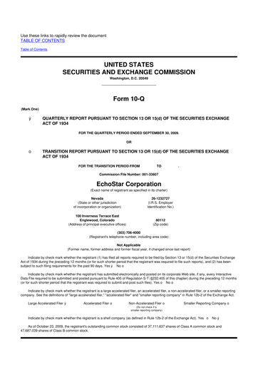 Thumbnail EchoStar 10-Q Quarterly Report FY 