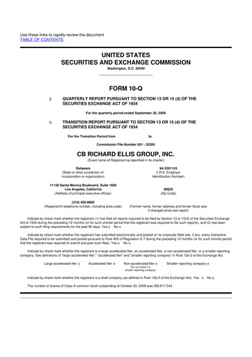 Miniature CBRE Group
 10-Q Rapport trimestriel  