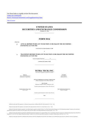 Thumbnail Tetra Tech
 10-K Annual Report 