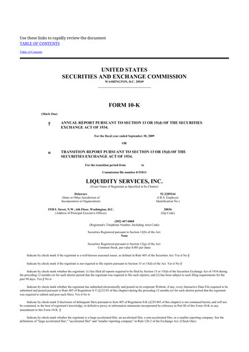 Thumbnail Liquidity Services
 10-K Annual Report 