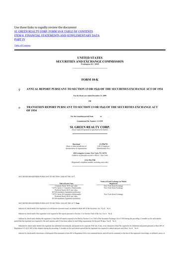 Miniature SL Green Realty
 10-K Rapport annuel 