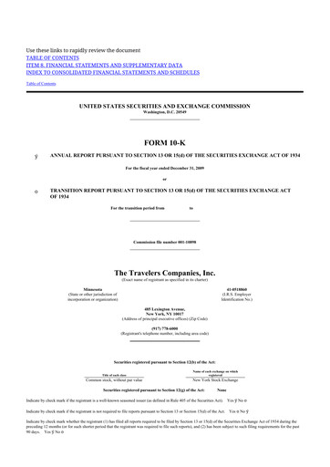 Thumbnail The Travelers Companies 10-K Annual Report 