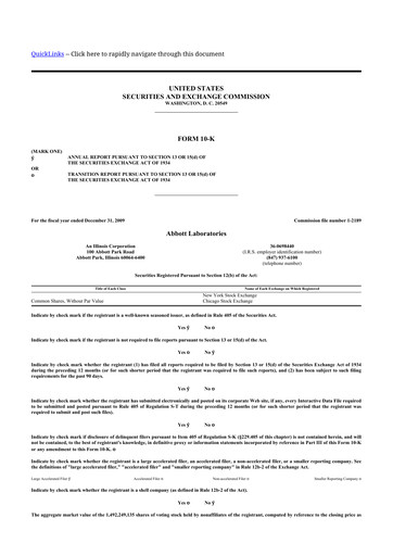 Thumbnail Abbott Laboratories 10-K Annual Report 