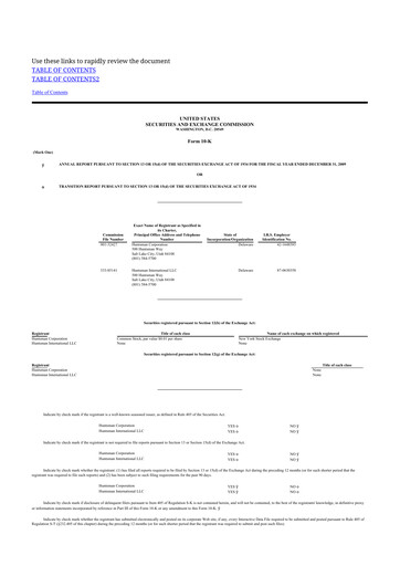 Thumbnail Huntsman Corporation
 10-K Annual Report 