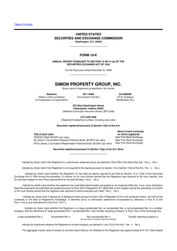 Thumbnail Simon Property Group 10-K Annual Report 